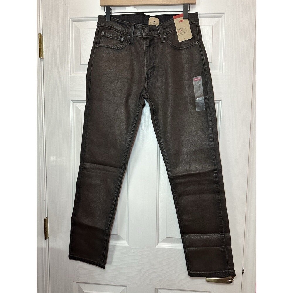 Levi's 31x30 Men's 511 Slim Fit Coated Jeans Coffee Buzz Brown NEW